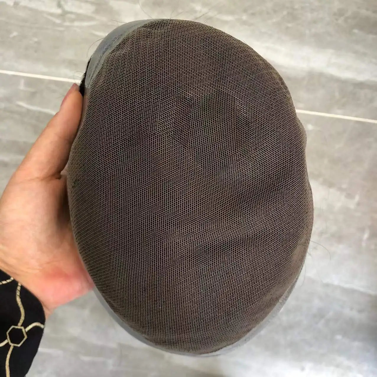 Prótesis Capilar de Hombre con Cabello Humano Natural (Rubio y Negro) - Base de Encaje Francés Transpirable y Borde de PU