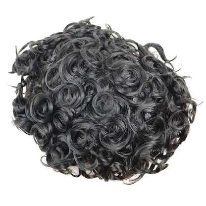 Prótesis Capilar de Hombre con Cabello Humano Natural (Rubio y Negro) - Base de Encaje Francés Transpirable y Borde de PU