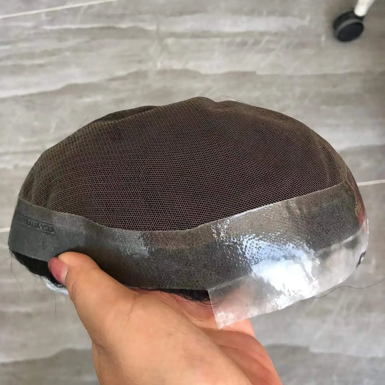 Prótesis Capilar de Hombre con Cabello Humano Natural (Rubio y Negro) - Base de Encaje Francés Transpirable y Borde de PU