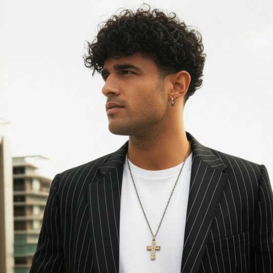 Prótesis Capilar de Hombre con Cabello Humano Natural (Rubio y Negro) - Base de Encaje Francés Transpirable y Borde de PU